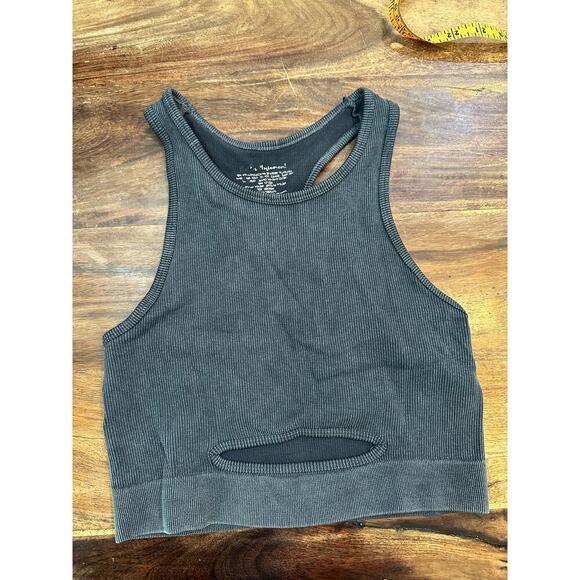 Free People Gray Longline Fit All Time High Sports Bra Size medium - Picture 3 of 6